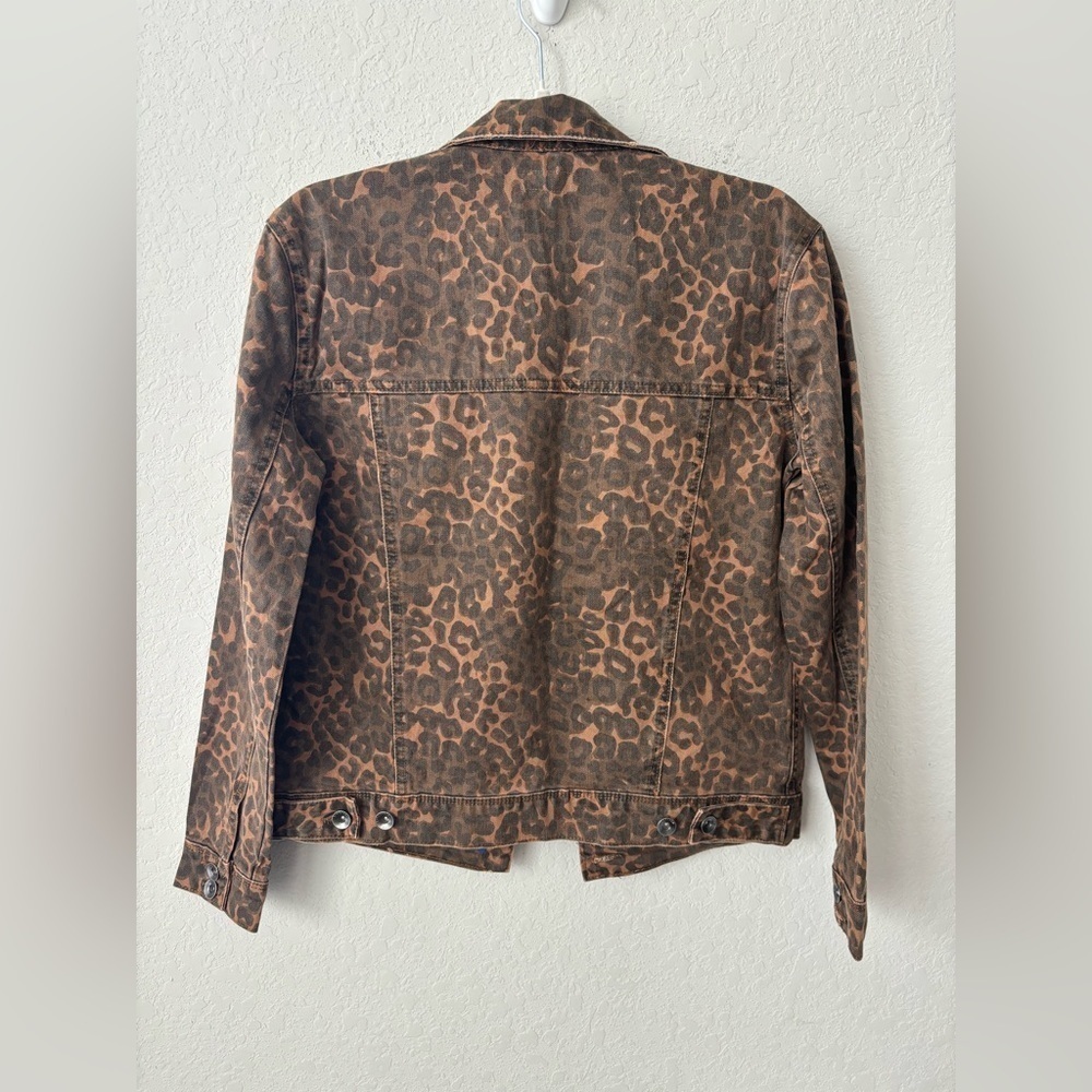 NWT Tractr BLU Leopard Print denim jacket SZ S - Picture 8 of 10